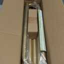 Gold Wrap Around Curtain Rods 66 to 120":Blackout Heavy Duty Adjustable Long Window Curtain Rod Room Darkening,Modern Industrial Curved French Return Metal Drapery Rods Easy Install,Brass Gold