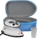 The Quilted Bear Mini Steam Iron - Lightweight Mini Travel Iron for Effortless Quilting & Wrinkle-Free Clothes with Hard Shell Case - Travel Steamer Craft Press for Clothes & Crafts (Blue)