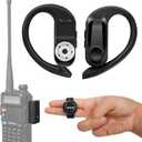 Walkie Talkie Wireless Earpiece with PTT Mic Speaker, Hands-Free Headset with Noise Cancelling Mic, Compatible with BaoFeng uv-k5 Kenwood Btech Radios & More(Not Compatible with Motorola/Midland)