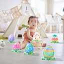 3 x Gyufise 12 Pack Happy Easter Honeycomb Centerpieces for Table Decorations Bunny Easter Egg Centerpieces Decor for Easter Day Birthday Anniversary Party Supplies