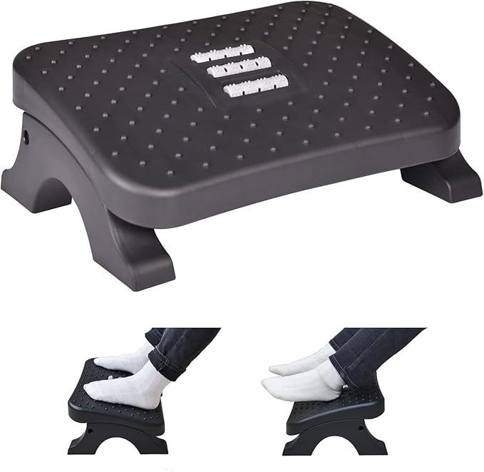 Scalebeard Foot Rest for Under Desk at Work,Height Adjustable Infinite Angle Ergonomic Foldable Footrest for Office, Gaming,Computer, Removable Pad Desk Foot Stool with Massage Beads,for All Seasons