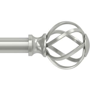Curtain Rods for Windows 36 to 72 Inch(3-6 Feet), 3/4" Diameter Silver Drapery Rods with Twisted Cage Finials, Size:36-72 Inch