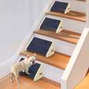 4 Pack Wooden Dog Ramp for Stairs Suits for Small Medium Dogs Cats, Pet Steps Stairs for Staircase for Dogs Cats Grey,Need Installation,13 * 9.8 * 5.1 inch