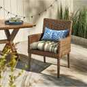 LVTXIII Outdoor Wicker Chair Cushions, 19"x19"x4" Patio Chair Cushions with Ties, Water Repellent Thick Tufted Seat Cushions for Patio Furniture, Set of 2, Stripe Onyx