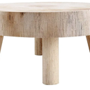 UNIE Mini Wooden Stool Round Garden Flower Display Stand Decorative Short Stool for Indoor Outdoor Office Dining Room