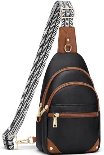 SYTRAH Anti Theft Crossbody Bags for Women, RFID Sling Bag Travel Purse, RFID Cross Body Purses Chest Bag for Travel Black Brown