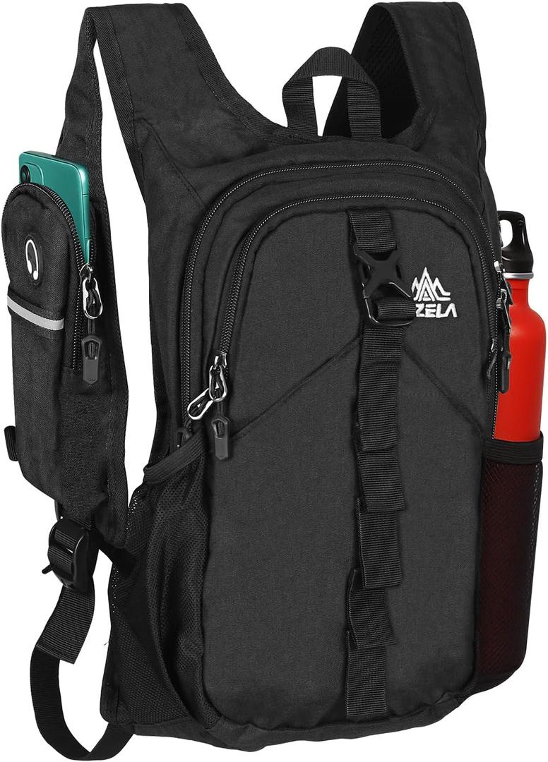 FUNANASUN 16L Ultra-Lightweight Foldable Waterproof Hiking Backpack For Women Men Small Backpack For Hiking Commuting Travel, Black