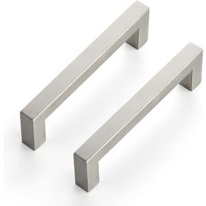 Ravinte 20 Pack 4-1/2 Inch Kitchen Square Cabinet Handles Satin Nickel Pulls Brushed Nickel Kitchen Cabinet Hardware Handles for Cupboard Drawer Pulls