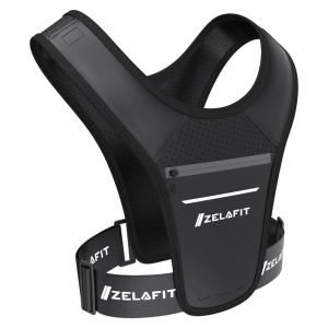 ZelaFit Running Phone Holder Vest for Women & Men – Lightweight Running Gear and Everyday Running Essentials – Chest Rig Phone Holder for Running (Black)