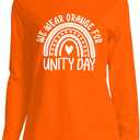 Unity Day Shirt Womens Anti Bullying Awareness T-Shirt Be Kind Shirts Inspirational Rainbow Tee Tops (Orange, XXL)