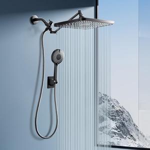 Jafeton Premium 12.2" Rain Shower Head with Handheld Spray, Updated High Pressure Rainfall Shower Head with Handheld Combo, Large Rain Overhead Waterfall Showerheads | Anti-Clog Nozzles | Air-in Tech