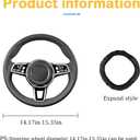 Osilly Bling Car Steering Wheel Cover, 15 Inch Rhinestones Soft Leather Elastic Steering Wheel Protector, Sparkly Crystal Diamond for Women Girls, Car Interior Accessories for Most Cars (Black)