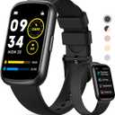 Fitness Tracker- Smart Watches for Women Men with 24/7 Heart Rate Monitor Blood Oxygen Sleep Tracker, Waterproof Fitness Watch, Activity Smartwatch for Android iPhone, Calorie Distance Pedometer, Gift (Black and Ink Black)