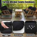 Wenqik 7 Pcs Outdoor Wicker Chair Cushions Set with 1 Loveseat Cushions 44 x 19 in Weatherproof & 6 U Shaped Cushions for Wicker Patio Furniture Porch Swing Bench Seat Sofa Couch(Black)