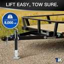 8000LBS Pipe Mount Tongue Jack, 15" Lift, Heavy Duty Swivel Jack with Drop Leg, Weld On Jack for RV, Boat, and Utility Trailers
