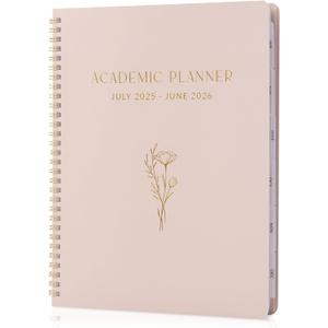 Aesthetic 2025-2026 Academic Planner - A Beautiful 8.5" x 11" Daily Planner for Women or Men with Weekly & Monthly Spreads For The 25-26 School Year - Runs From July 2025 - June 2026 (Light Pink)