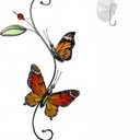 Monarch Butterfly Sun Catcher Indoor Window Handmade Stained Glass Window Hanging Flowers for Decoration Monarch Butterfly Gift for Women Mother Mom Grandma Friends Wall Art for Home Decor