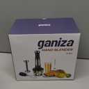 Ganiza Immersion Blender 5 in 1 Hand Blender Max 1000W Heavy Duty Motor, 16 Speed Mode Handheld Blender Stainless Steel Blade With 800ml Mixing Beaker, 600ml Chopper, Whisk and Milk Frother