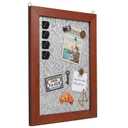 Extra Large Rustic Metal Magnetic Board with Frame 24" x 18" Farmhouse Barn Door Wood Framed Galvanized Metal Magnetic Memo Board Wall Organizer Farmhouse Wall Decor(Flat Framed)