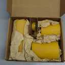 Set of 3 Natural Beeswax Pillar Candles - 3 inch Wide (3 inch 4inch 6inch Tall) - 100% Pure Bees Wax Candles, Long Burning, Unscented Smokeless & Dripless, for Emergency, Home Decor (Yellow)