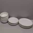 Famiware Milkyway Plates and Bowls Set, 12 Pieces Dinnerware Sets, Dishes Set for 4, White