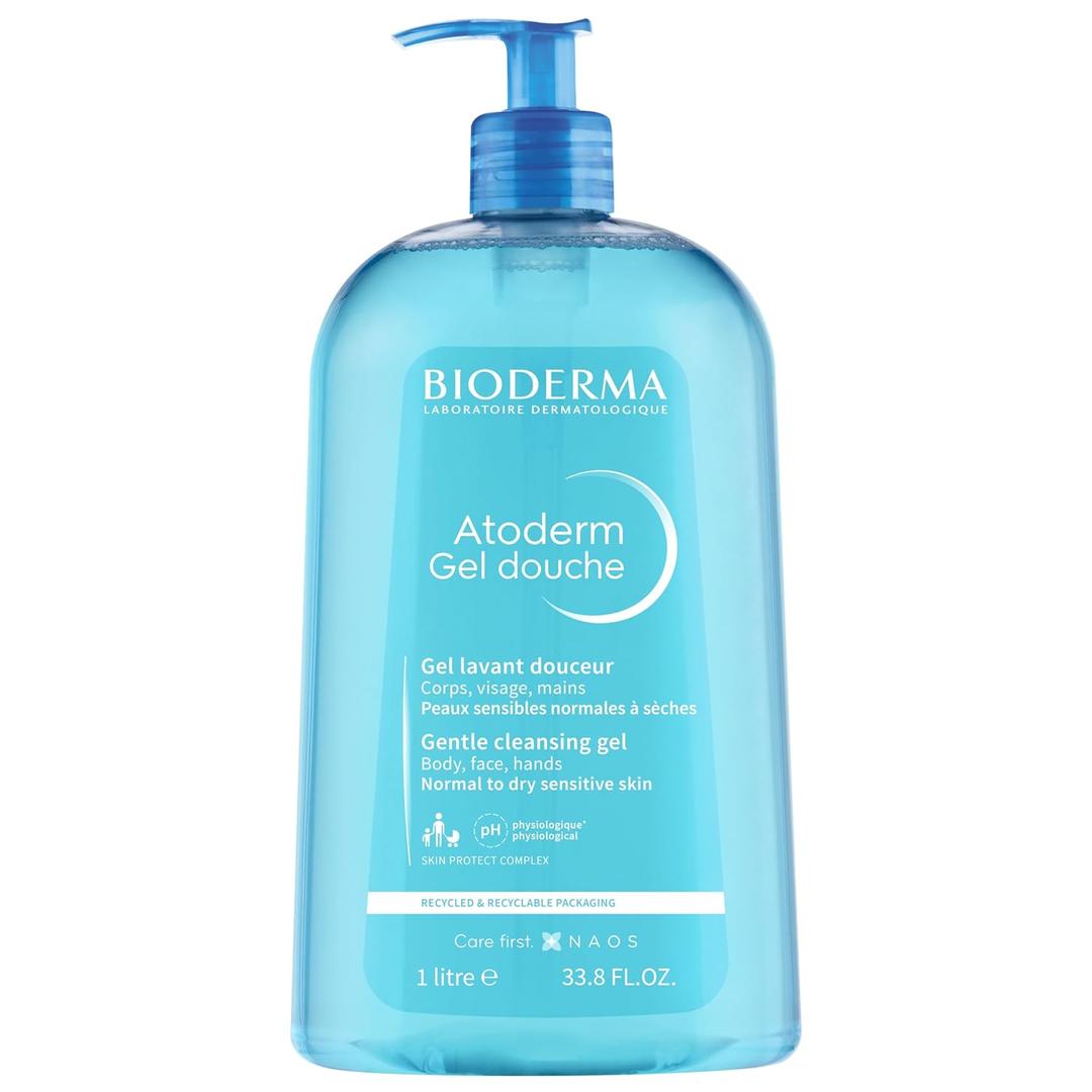 Bioderma - Atoderm - Hydrating Shower Gel - Moisturizing Face and Body Cleanser - Body Wash for Normal to Dry Sensitive Skin (33.8 Fl Oz (Pack of 1)