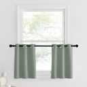 NICETOWN Sage Green Blackout Christmas Valances for Windows Treatment 24 Inch Length Solid Thermal Insulated Grommet Top for Bedroom Bathroom Curtains Valance for Small Windows, 2 Panels, 29" x 24"