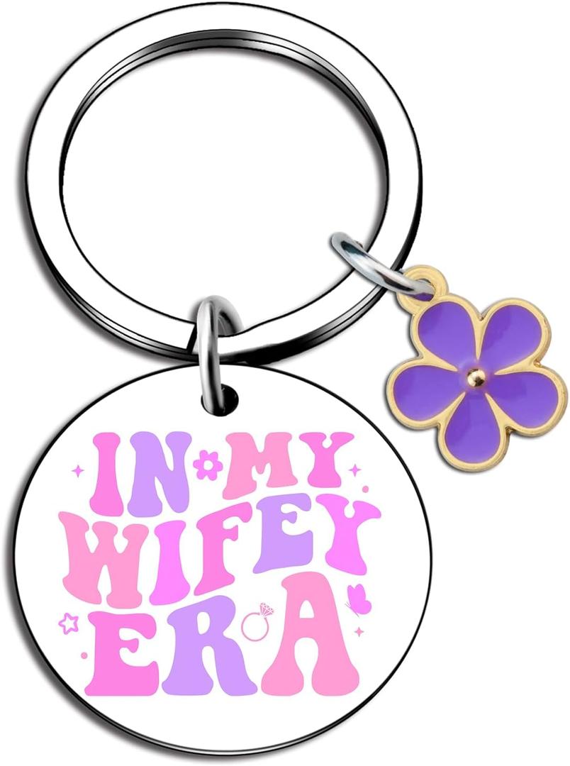 Wifey Gifts In My Wifey Era Keychain from Husband Wedding Anniversary for Women Birthday Gifts Ideas Mothers Day Christmas Gift for Her Gift for Wife Keychain