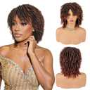 Short Synthetic Dreadlock Wig for Black Women, Afro Curly Faux Locs Braided Hair with Glueless Realistic Twist - Crochet Braided Wigs（1B/350#）