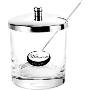 Glass Sugar Bowl with Lid Spices Bottles Jar with Stainless steel Spoon Serving for Spices Paprika, Salt,Cumin, 8 Ounces(225 Milliliter)