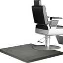Crablux Salon Floor Mat Anti Fatigue for Stylist, 35.8"x27.9" Barber Floor Mats Black Hair Mats for Hairdresser Standing, 1/2" Thick Square Base for Salon Chair Barbershop Hairdressing Equipment