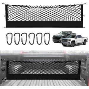 Truck Bed Cargo Net Truck Netting Fit for GMC Sierra/Chevy Silverado 1500 2500 3500HD 2013-2026 Pickup Tailgate Organizer Net Heavy-Duty Elastic Truck Storage Grocery Mesh Net-Envelope Style