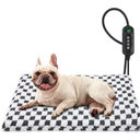 MIXJOY Heated Dog Bed, 11 Adjustable Temperature Dog Heating Pad Indoor with Timer, Pet Heated Mat for Dogs Cats, Electric Cat Heating Pad with Washable Cover, Heated Pet bed28''x20'', Medium