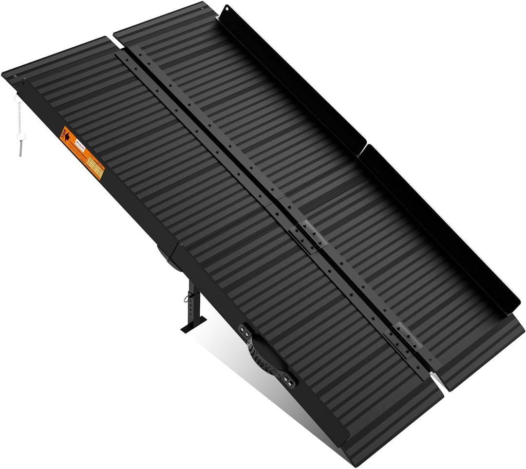 Black Aluminum Ramp 5FT, With Non-Slip Surface Wheelchair Ramp, Folding Portable Wheelchair Ramps for Home Steps,Scooter Ramp for Car, Stairs, Doorways, Curbs, 800 LBS Weight Capacity, 28.3''W x 60''L