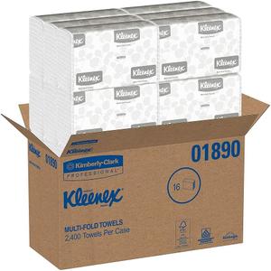 Kleenex Professional Universal Multifold Paper Towels, Bulk (01890), Absorbency Pockets, 9.2" x 9.4" Towel, White (150 Sheets/Pack, 16 Packs/Case, 2,400 Sheet Total)