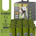 100% Compostable Handle-Tie Doggy Poop Bags (240 Bags) 16 Refill Rolls Biodegradable Plant Based ASTM D6400 & EN 13432 Compliant HOME Certiified Compostabel Pet Dog Waste Bags (240 ct.)