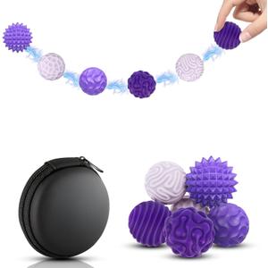 6PCS Magnetic Sensory Fidget Balls, Silicone Magnetic Balls Fidget Toys for Adults, Stress Anxiety Relief Sensory Toys, Fun Gifts for Men Women (Purple Small)