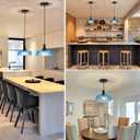 HDDFL Vintage Pendant Lights Fixture Modern Pendant Lighting Fixtures Hanging Lamp for Kitchen Island Bedroom Living Room Hallway Blue and Black