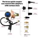 Hausse Heavy Duty Compressor Accessory Kit - Digital Tire Pressure Gauge with Inflator, Blow Gun and Hose Fittings, 1/4" NPT Air Tool Kit