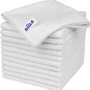MR.SIGA Microfiber Cleaning Cloth, All-Purpose Microfiber Towels, Streak Free Cleaning Rags, Pack of 12, White, Size 32 x 32 cm (12.6 x 12.6 inch)