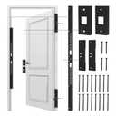 46" Jamb Repair Kit for Interior Doors,Door Reinforcement,Frame & Hinges Door Lock Security, Anti Kick in Heavy Duty Striker Plate Kit for Door Jamb Frame (Black) Ultimate Door Protection