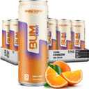 BUM Sugar-Free Energy Drink, Orange Sunrise - Lightly Carbonated & No Artificial Colors, Natural Caffeine & Citicoline for Energy & Focus, Brain Boost & Workout Sports Beverage - 12 oz, Pack of 12, BBD 09/12/2027