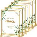 8.5x11 Picture Frame Gold Acrylic Sign Holder, Double Sided Gold Frames Display Stand for Wedding Signs Table Numbers, Pack of 6