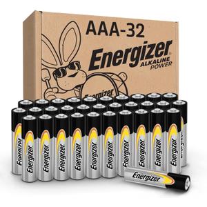 Energizer Alkaline Power AAA Batteries, 32 Count, Long-Lasting Triple A Batteries, Suitable for Everyday Electronics and Emergency Gear