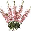IPOPU Pink Artificial Delphinium Flowers 33.5" Long Stem Artificial Flowers Vintage Pink Fake Flowers for Wedding Centerpieces for Home Tables Party DecorVintage Pink