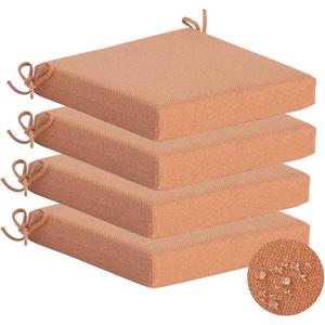 Outdoor Chair Cushions Set of 4, 20x20x3.1 in, Tangerine