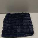 BAOLIZEGAO Double-Sided Faux Fur Plush Throw Pillow Covers 20x20 Set of 2 Fuzzy Striped Soft Cozy Pillowcase Luxury Decorative Pillows Square Fluffy Cushion Cover for Couch Sofa Bed,Navy Blue