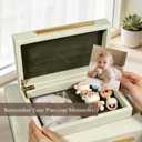 Photo Storage Boxes PU Leather Set of 2 with Lids for Pictures Keepsakes Home Decor