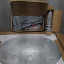 Bathroom Boat Shape Artistic Glass Vessel Sink Free Chrome Faucet and Pop-up Drain Set, Silver