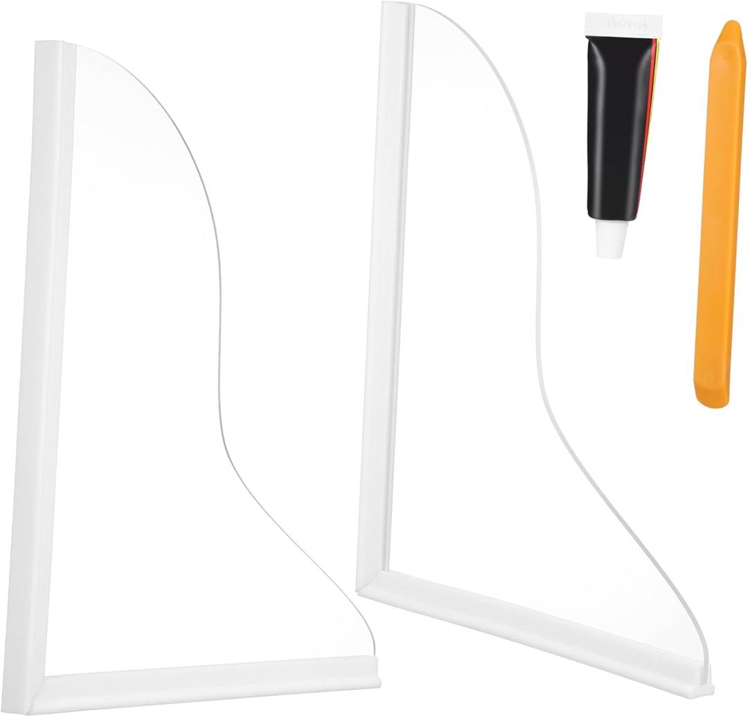 LIFKOME Acrylic Shower Splash Guard for Bathtub and Sink Waterproof 2-Piece Set Corner Splash Shield for Bathroom Use